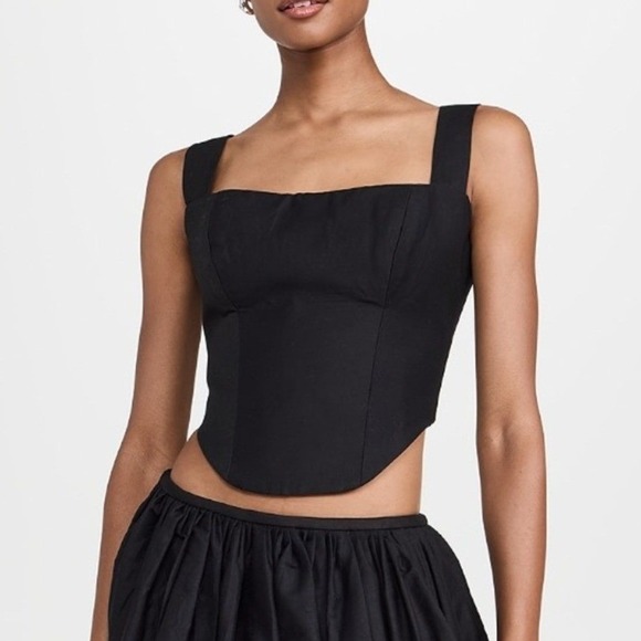 RENDOLL Tops - Rendoll Black Crop Tank Top Women's 14 Corset Style 100% Cotton Structured NWT